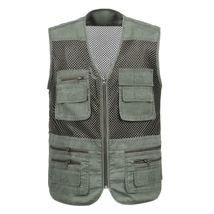 New Multi Pocket Quick Drying Men's Photography Vest Outdoor Casual Vest Men's Summer Sleeveless Mesh Camisole