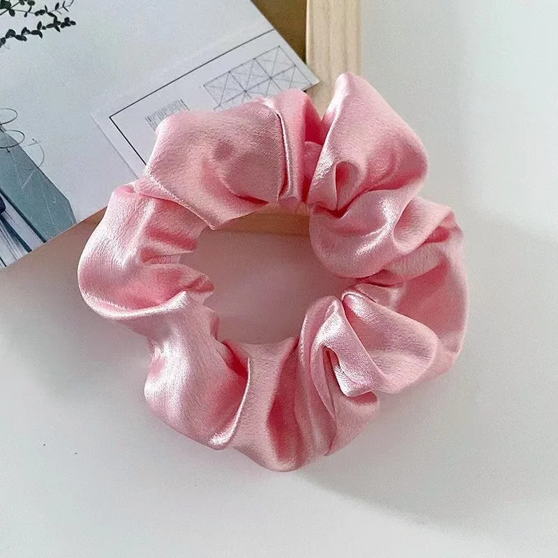 Satin Scrunchies Girls Elastic Hair Band Ponytail Holder Ties Rubber Bands Fashion Women Accessories Solid Scrunchy