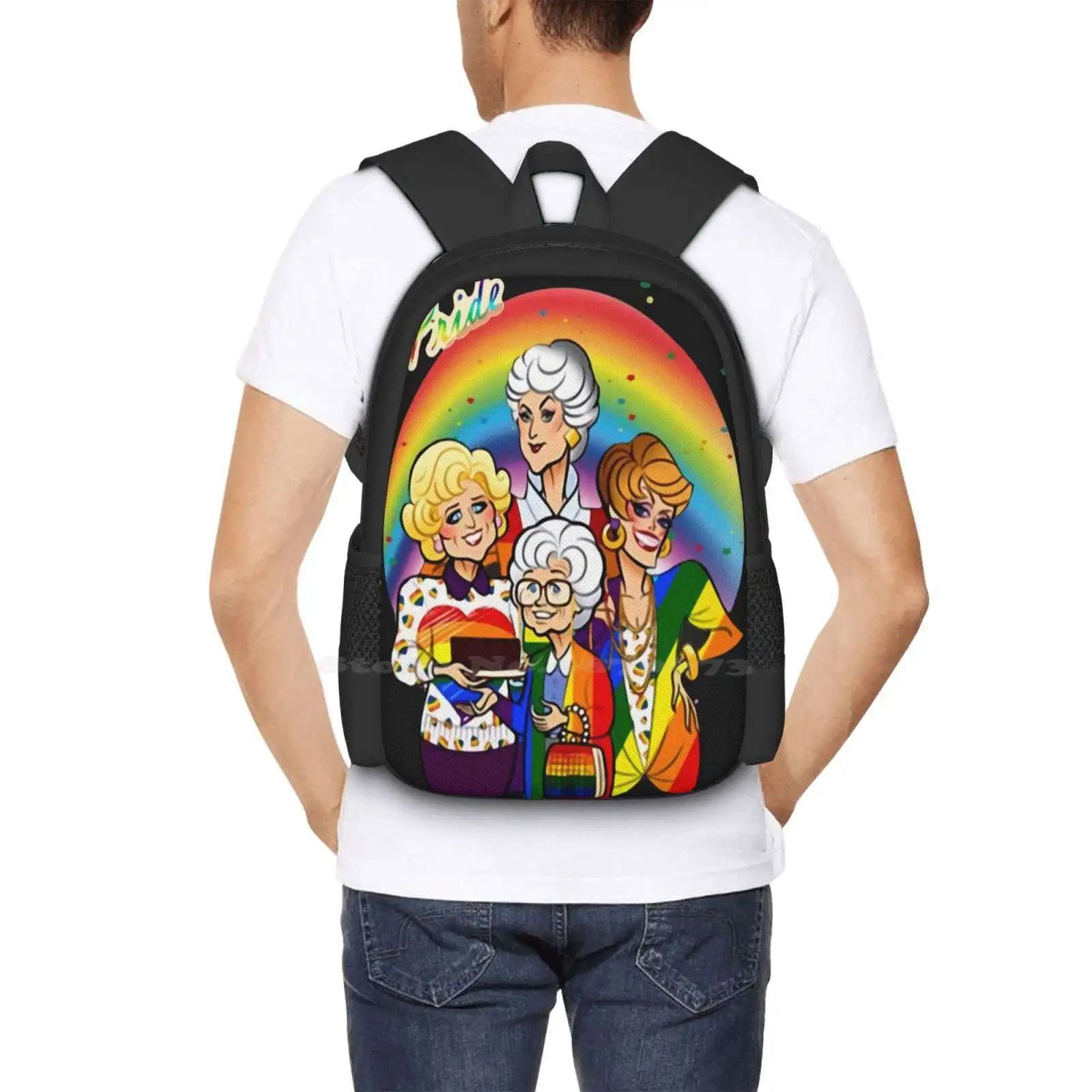 The Golden Friend Girls Lgbt Pride Rainbow Flag T-Shirt Hot Sale Backpack Fashion Bags The Golden Friend Girls Lgbt Pride