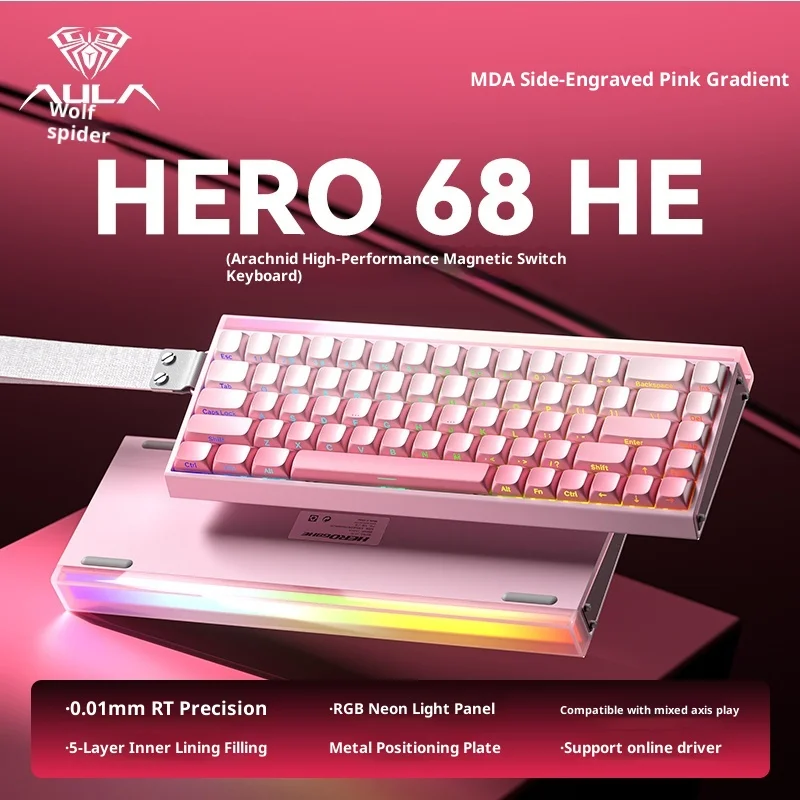 Heißer Tarantula Hero68he Magnetische Achse Mechanische Tastatur Esports Spiel Fps Live Office Universal Wired High-Performance Junge Geschenke