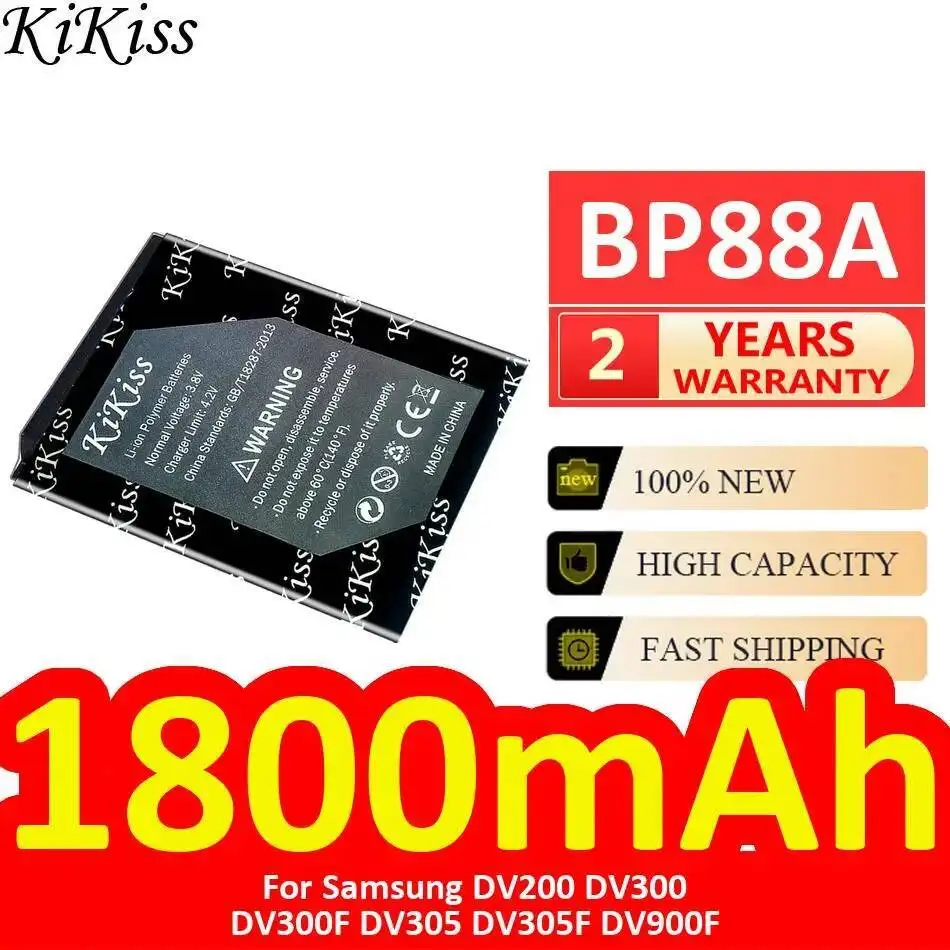 

For Samsung DV200 DV300 DV300F DV305 DV305F DV900F High Performance Reliable Replacement Camera Battery BP88A 1800Mah