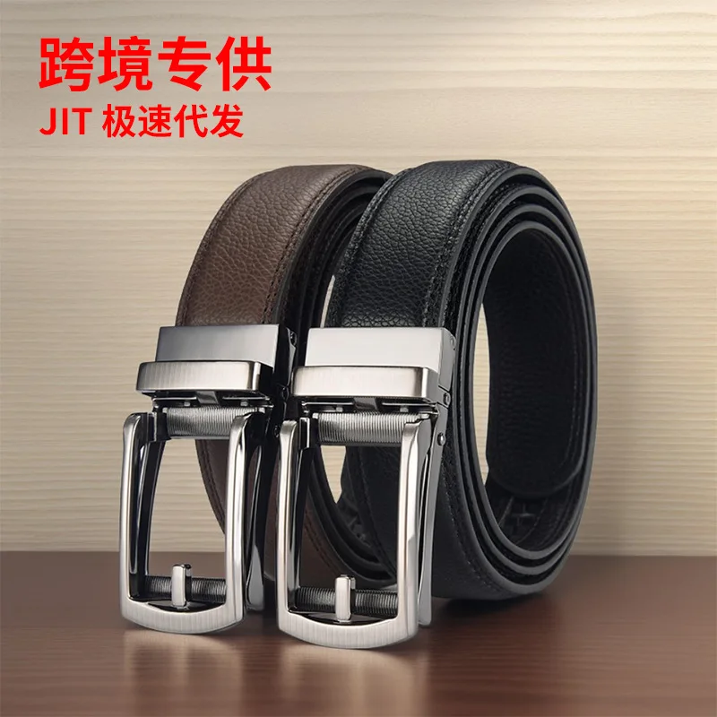 

Exclusive for Cross-Border Business Casual Belt Men's Alloy Comfort Click Belt All-Match Suit Jeans Fake Pin Buckle Pant Belt