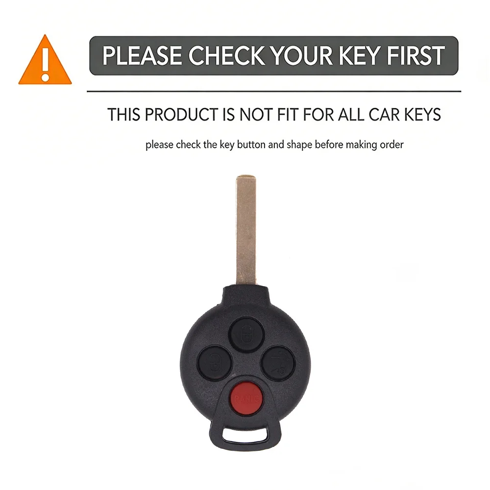 Keychain Silicone Car Key Case Cover For Mercedes-Benz Smart Fortwo 451 2007-2013 Remote Key Shell Car Accessories