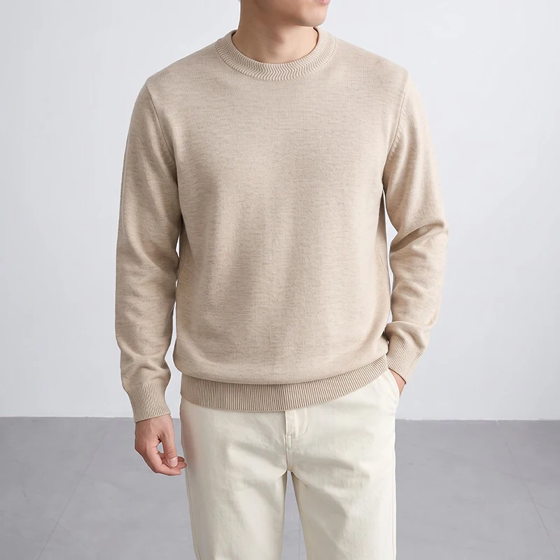 New Arrival Basic Wool Clothes for Men Autumn Winter Casual O-Neck Sweater Long Sleeve Jumper Sherep Wool Knitting Shirt