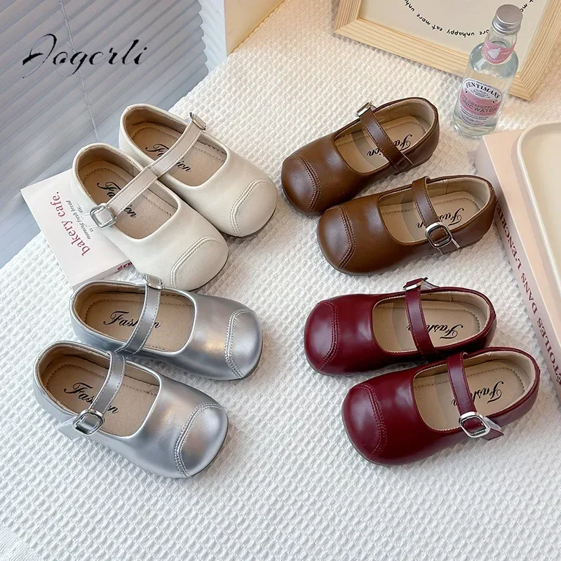 

Детские маленькие туфли из искусственной кожи, весенне-осенние лоферы на мягкой подошве для девочек, лоферы принцессы с неглубоким носком, размер 21-30