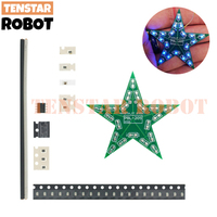 Students Training DIY Kit Five-Pointed Star Breathing Light Gradient LED Light for Christmas Soldering Training Red Green Blue