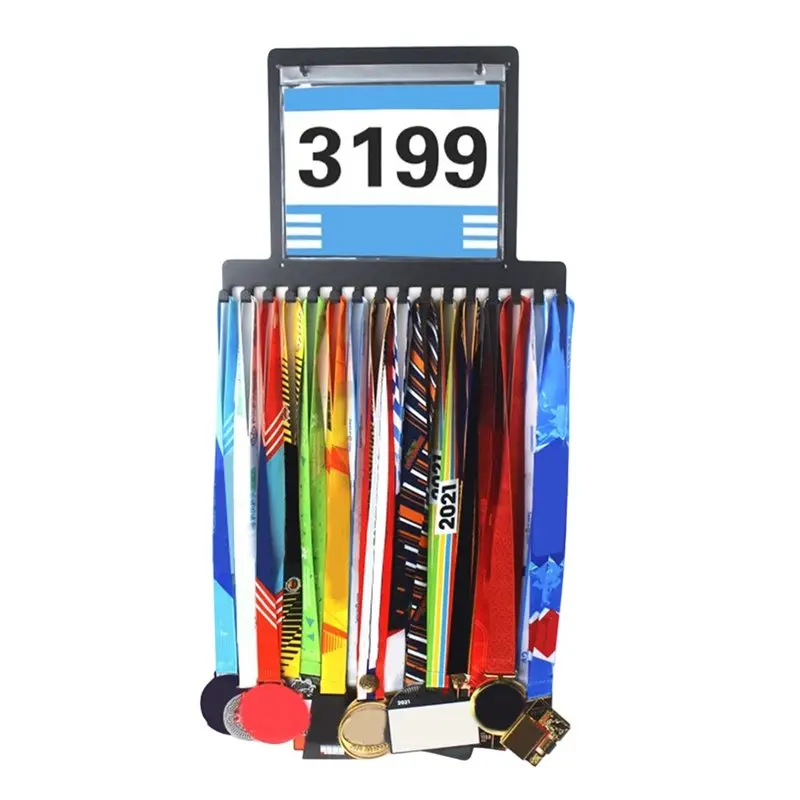 【ELECTRONIC-ACCESSORIES】Professional Wall Mounted Medal Hanger Iron Storage Display Stand Running Bib Holder For Gymnastics Raci