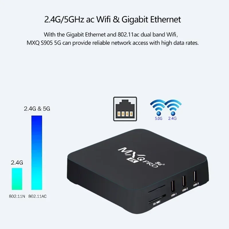 الإصدار العالمي MXQpro RK3229 Android Smart TV Box 4K Media Player TV BOX جهاز التحكم عن بعد TV Set Top Box IPTV Netflix YouTube