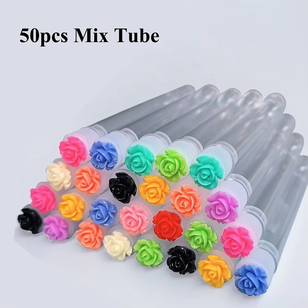 50pcs Reusable Rose Eyelash Brush Tube for Eyelash Extension Replaceable Mascara Wands Eyebrow Brush Applicator Dust-proof