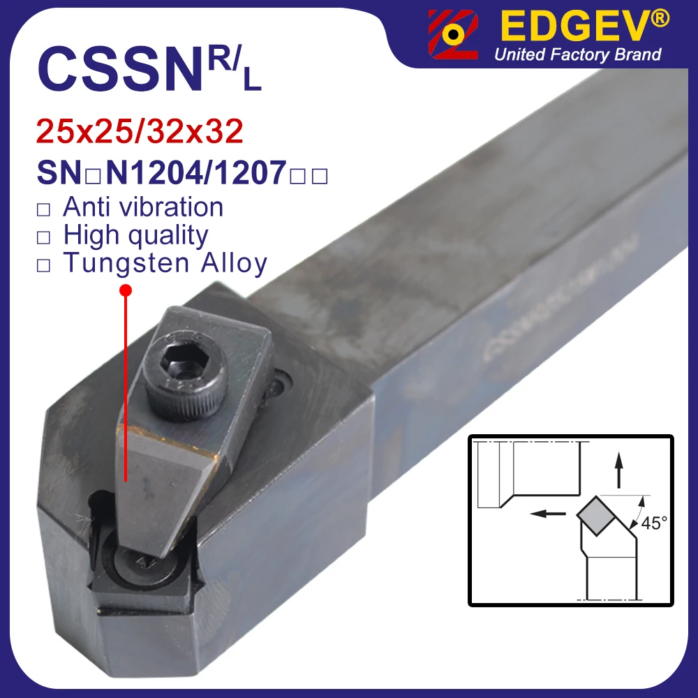 

CSSNR CSSNL CSDNN CSXNR CSXNL Metal Lathe Turning Tool for Square CBN Inserts SNMN SNMN12 SNMN431 SNGN120408 SNGN Tool Holder