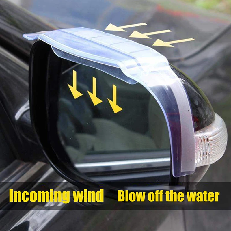 

2Pcs Universal Car Rearview Mirror Rain Shell Auto Car Rear View Side Rain Snow Guard Sun Visor Shade Protector PVC【A】