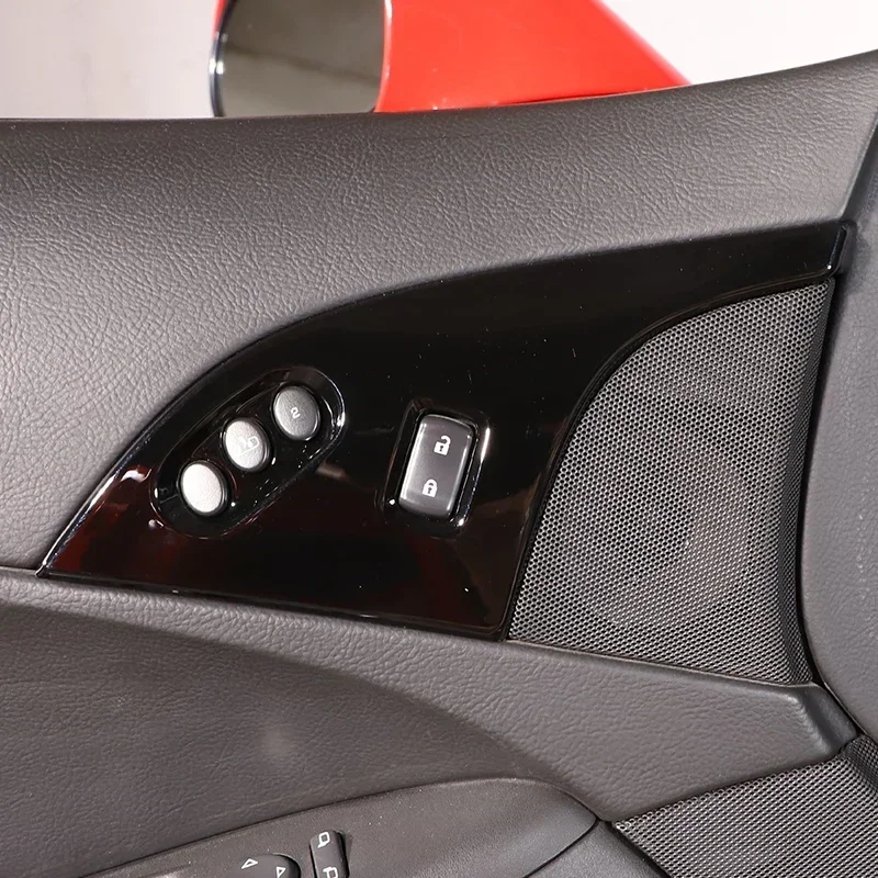 

For Chevrolet Corvette C6 2005-2016 ABS Red/black/carbon fiber Car Child Safety Lock Frame Cover Trim Sticker Car Accessories