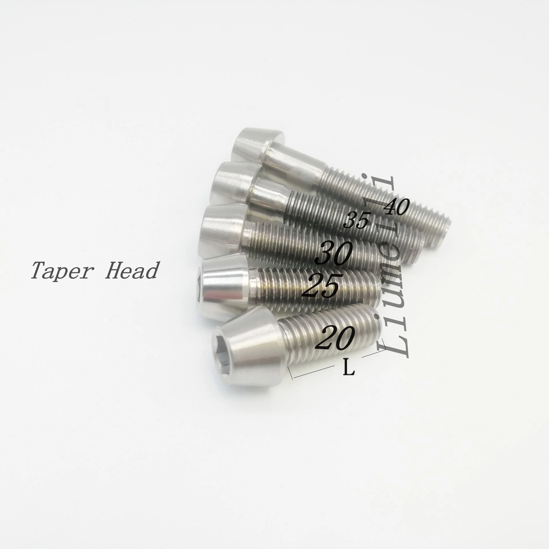 Liumeili Titanium Ti Bolts M8X15 20 25 30 35 40 45 50 60 70mm Allen Key Taper Head Screw For Bicycle Motorcycle Car Ti Fastener