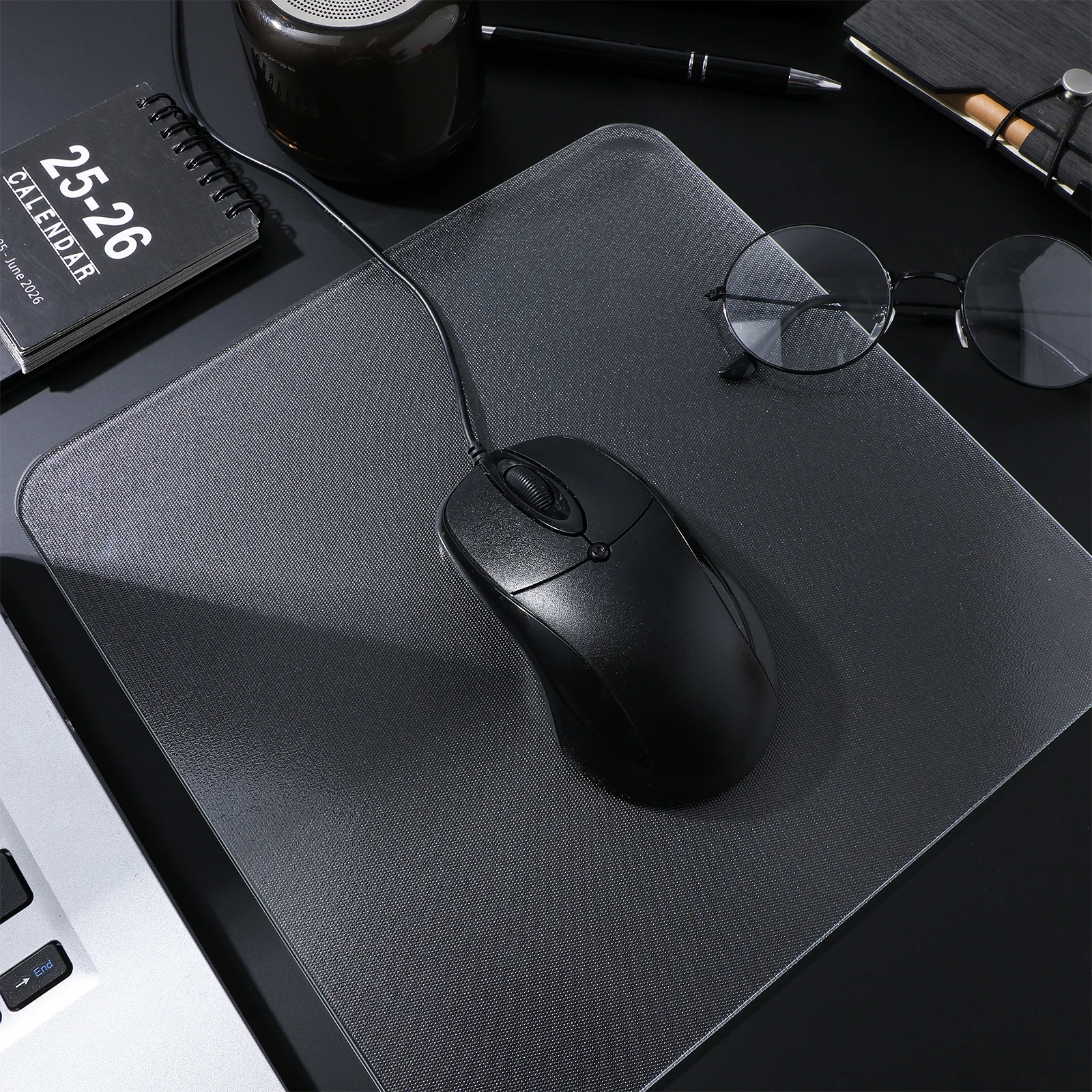 

One Piece Clear Glass Mousepad for Laptop and Desktop Gaming Smooth Surface Easy to Clean Transparent Design Stylish