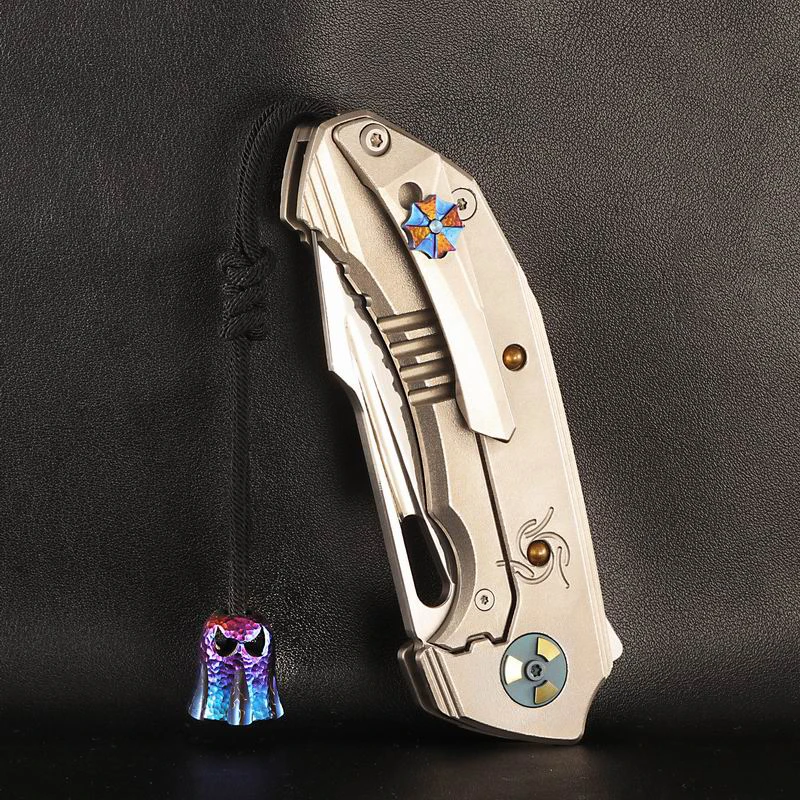 Titanium Halloween Big Ghost Knife Pendant Couple Necklace Bracelet Pendant Multi Tool Camping Tools Tactical Accessories