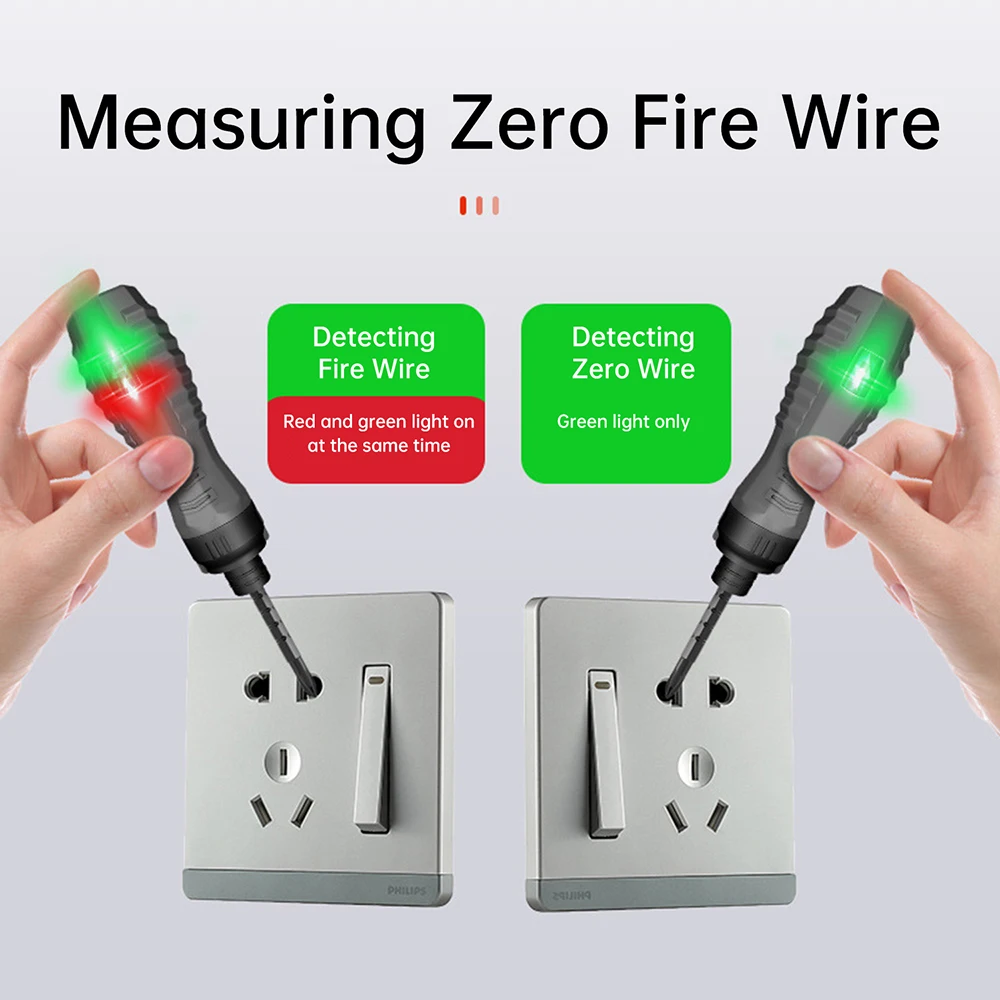 LED Voltage Tester Pen Multifunctional Dual Head Ratchet Screwdriver Portable Circuit Breakout Finder for Electrician