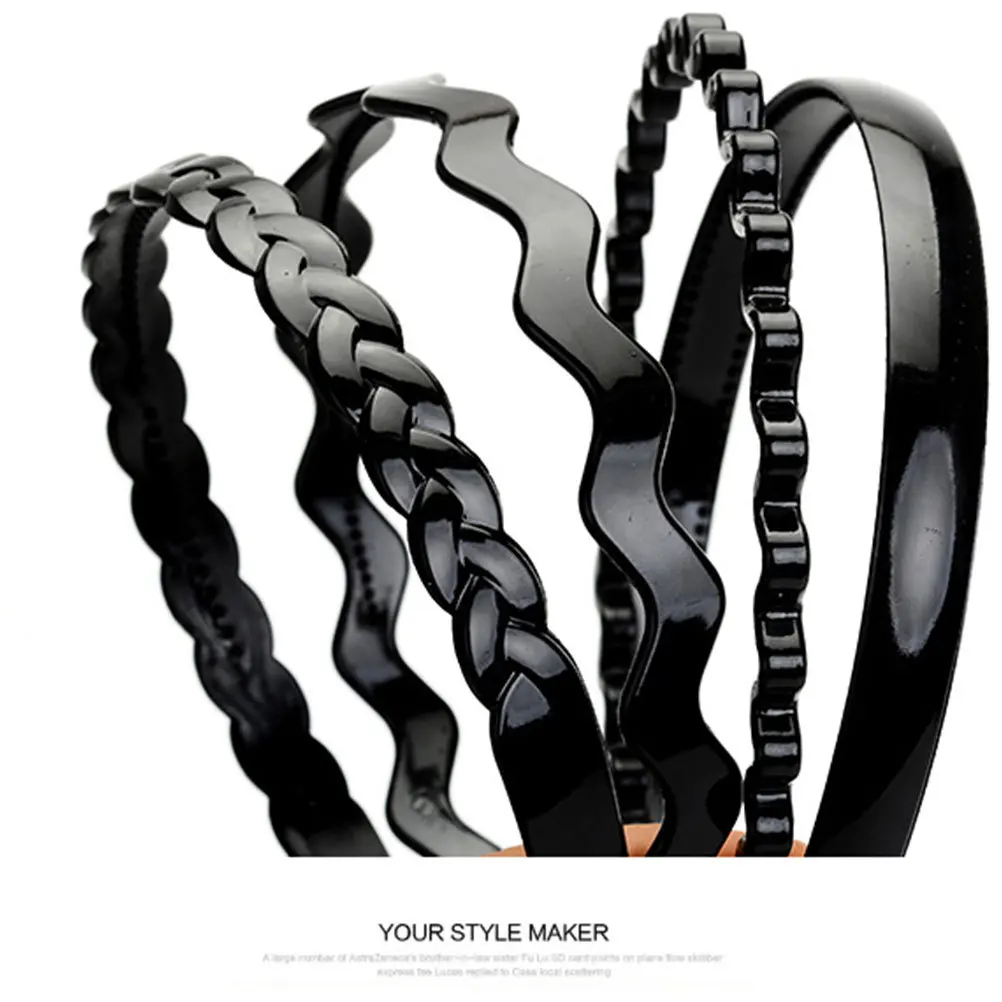 

8pcs Non-Slip Headband Press Hair Hoop Acrylic Teeth Head Buckle For Daily Wear Makeup Sport Hair Accessories Girl Headwear