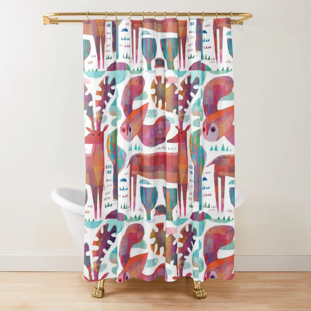 

Owl, Deer and Hedgehog Shower Curtain Elegant Bathroom Modern Accessory Bathrooms Shower Sets For Bathroom Curtain