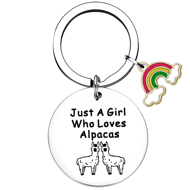 Llama Alpaca Lover Gift Key Chain Ring Just A Girl Who Loves Alpaca keychains pendant Alpaca Gift