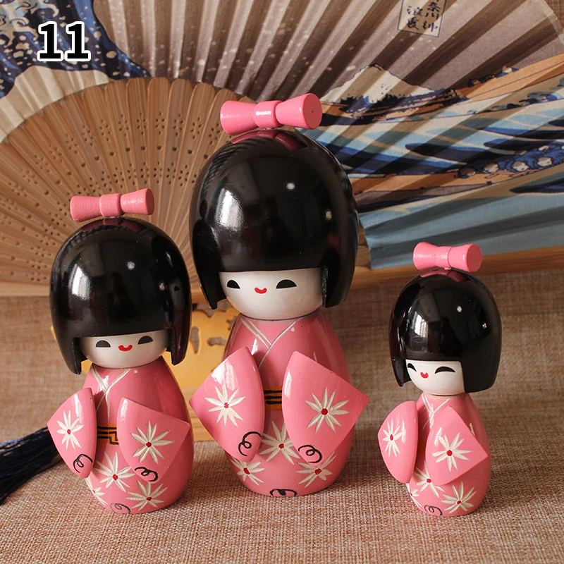 3 Pcs Japanese Sukuri Puppet Kimono Sakura Doll Crafts Cuisine Sushi Restaurant Decor Ornament Kimono