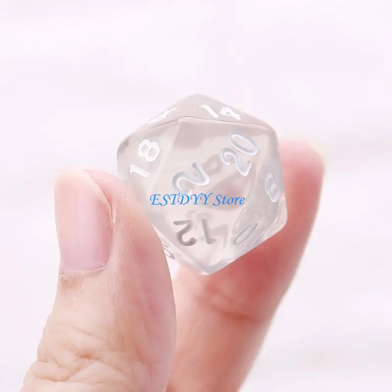 

G6DE Set Of 7 Sided Polyhedral For RPG DND D&D D4-D20 Clear
