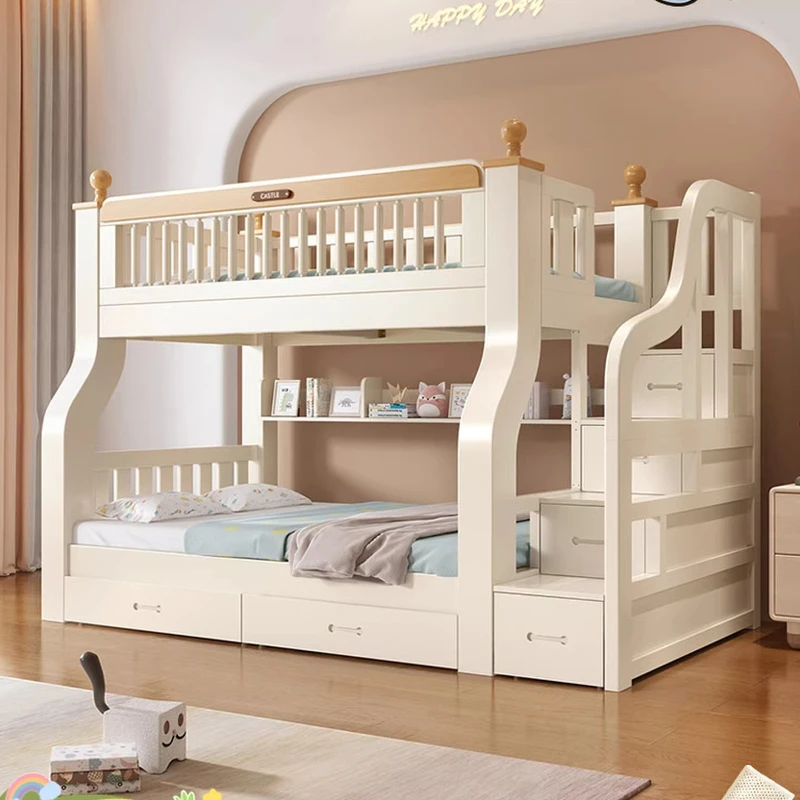 

Solid wood upper and lower beds Bunk beds Multifunctional children's beds Small apartment mother and child beds Thickened