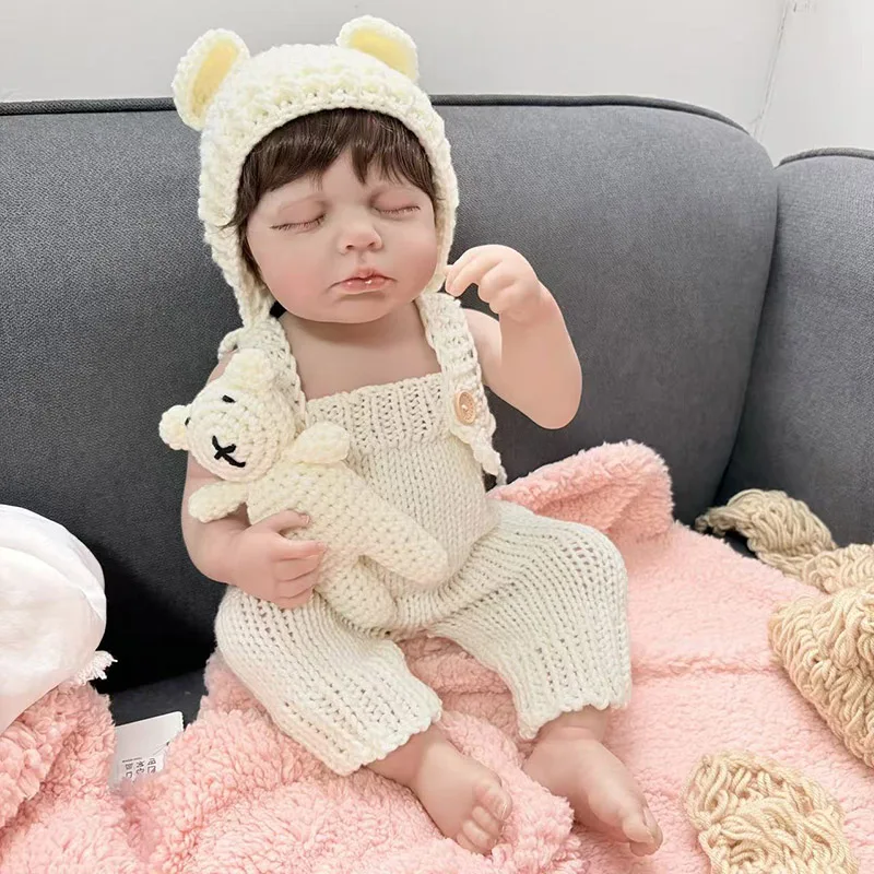

19" Sleeping Baby Reborn Loulou Realistic Baby Lifelike 3D Painted Skin Realistic Visible Veins Multiple Layers Bebe Dolls