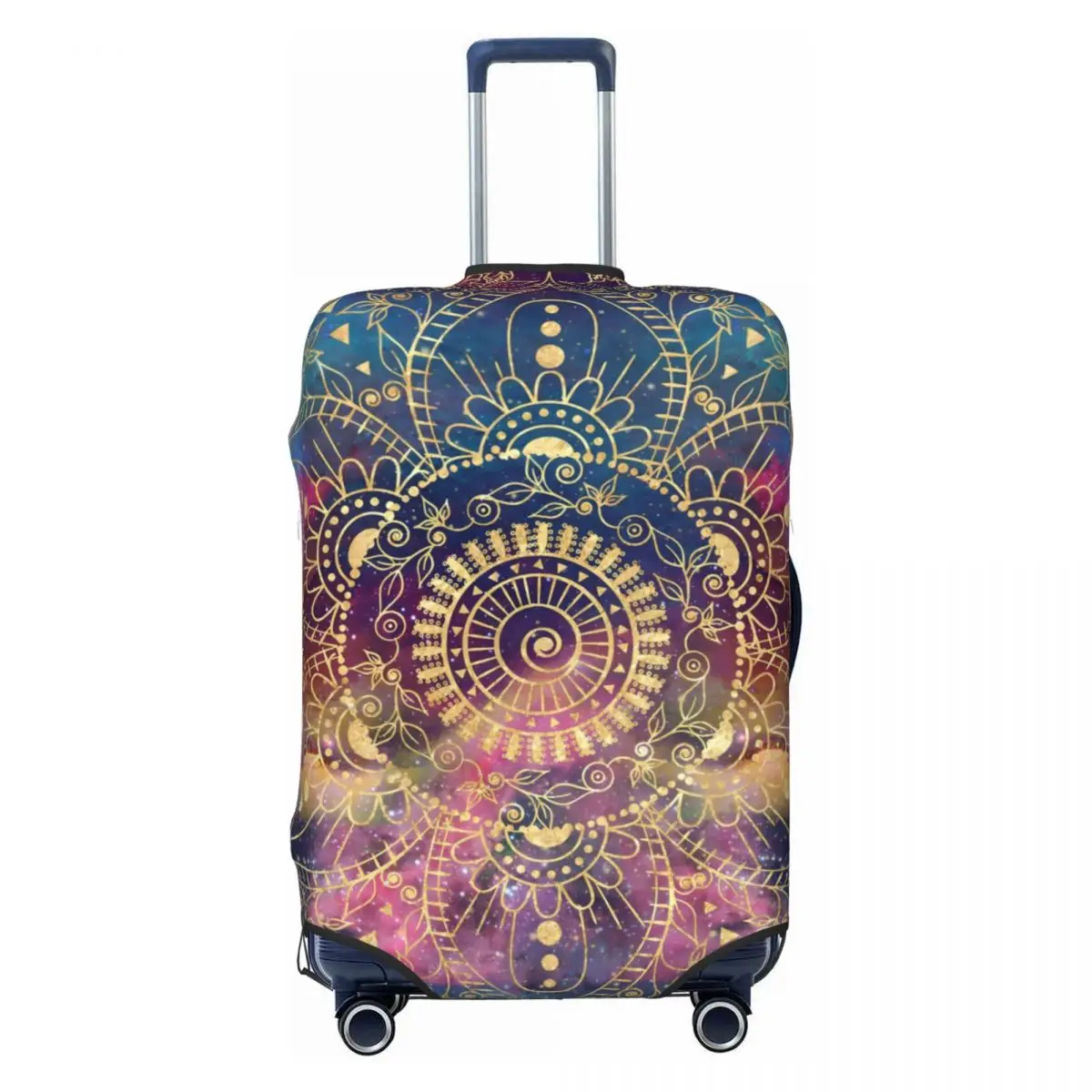 Nebula Mandala Suitcase Cover Gold Watercolor Floral Practical Business Protector Luggage Supplies Holiday