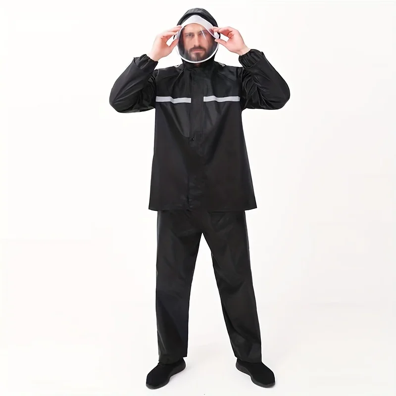 Split-type raincoat set, windproof, warm, thickened, reflective, suitable for electric bike riding and delivery work