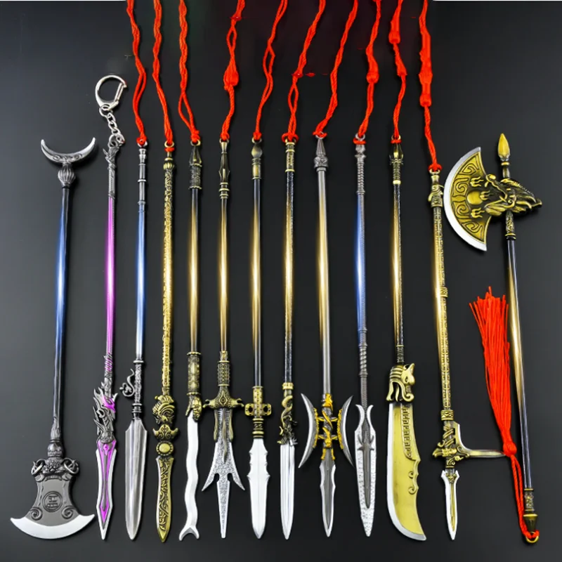 22CM/8.7Inch Ancient Sword Weapon Model Chinese Three Kingdoms Sword Alloy Weapon Pendant Role Playing Accessories Toys for Kids