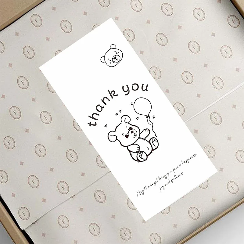 150pcs Rectangle Adhesive Label Thank You Roll Stickers Cartoon Dog Bear Kawaii Gift Decorative Packaging Seal Business Paper