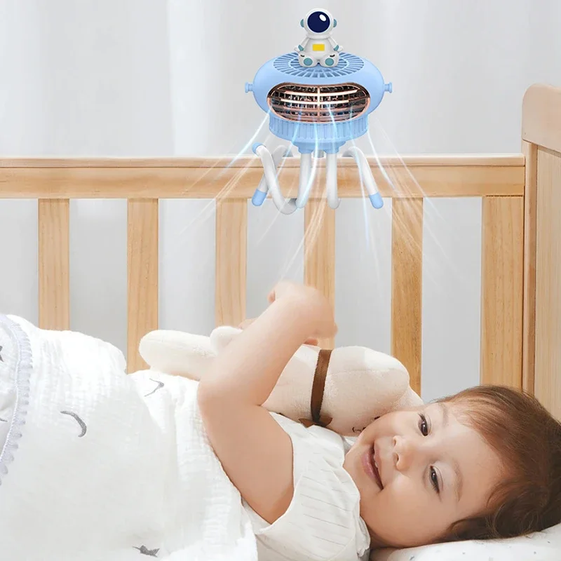 

Baby Stroller Fans Mini Portable Outdoor Fan USB 3 Speed Flexible Octopus Fan Tripod Clip on Handheld Fan for Stroller Crib