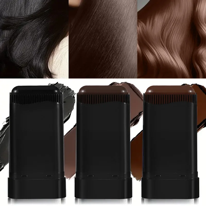 Ocheal 3-цветная палочка для волос с быстрым ретушинием, цветная палочка для бороды, портативная временная ручка для волос с быстрым покрытием, расческа для мгновенной краски