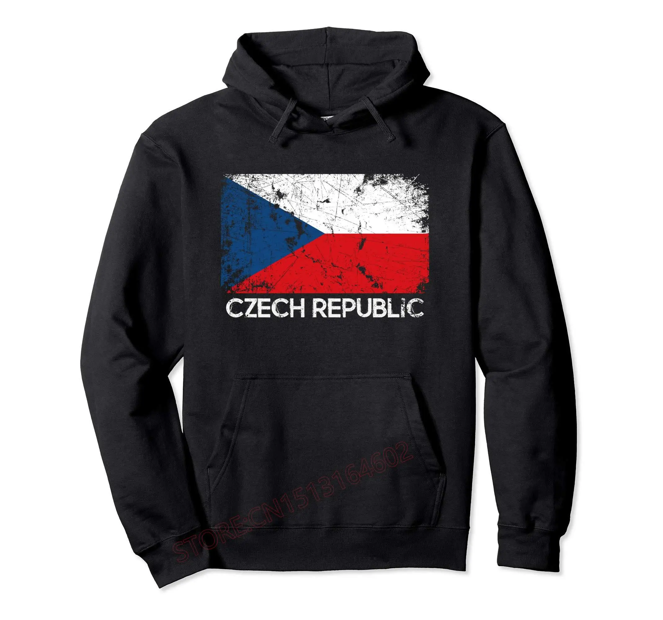 Czech Republic Flag Pullover Hoodie Men Women Unisex Cotton Hoodies Hip Hop Style Sweatshirt