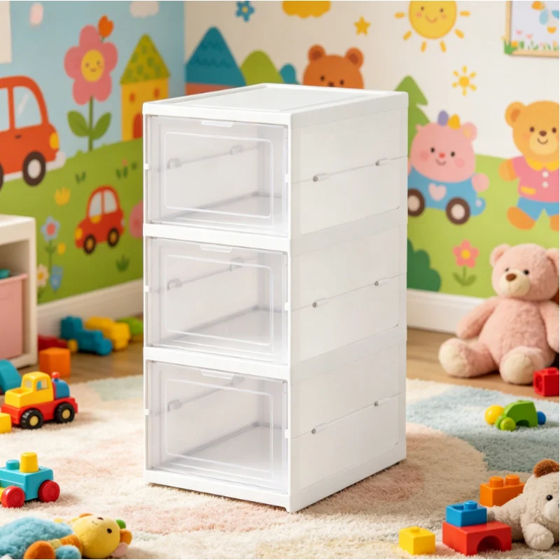 

3 Layers Foldable Transparent Shoe Storage Organizer, Stackable Dustproof Sneaker Shoe Rack Box
