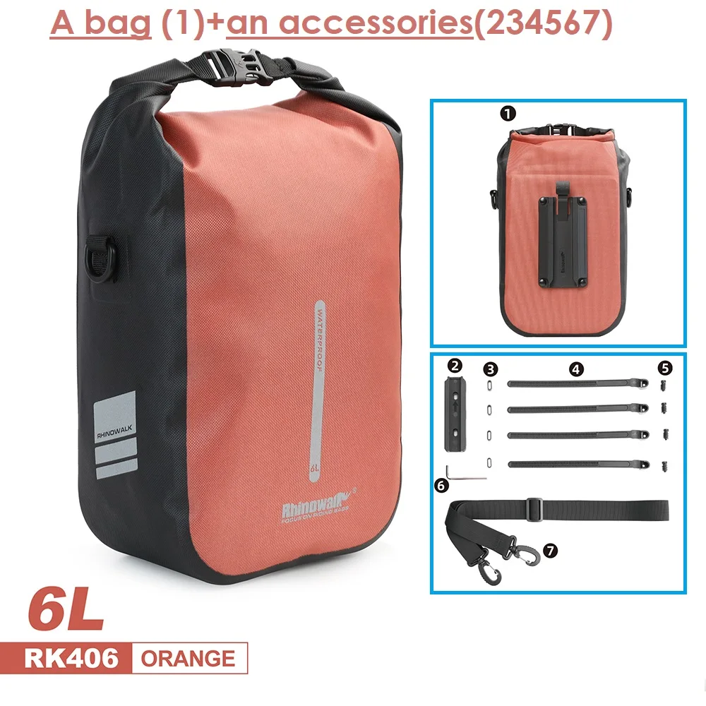 Rhinowalk Quick Release Bike Fork Bags 4-6L Waterproof Bike Bag