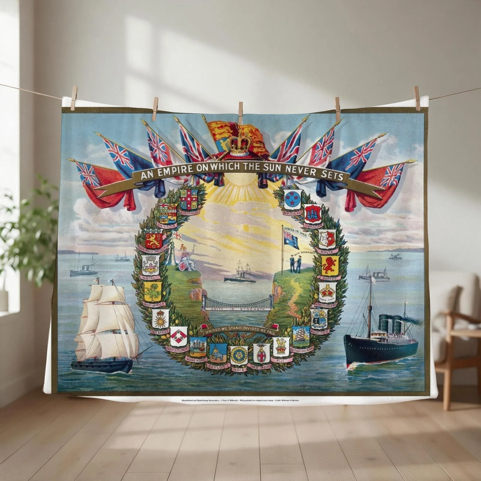 An Empire on which the Sun never Sets Throw Blanket couch cozy soft plush fuzzy picnic outdoor blanket
