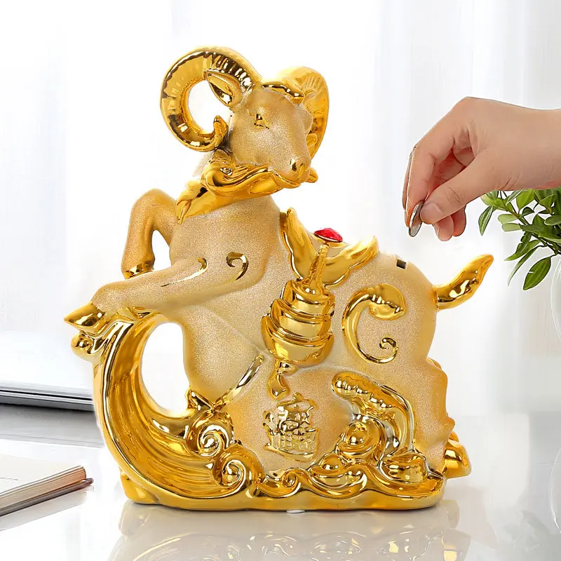 

Luxury Sheep Money Boxes Children Gift Saving Storage Euro Coin Room Decor Clear Cute Piggy Bank Save Space Cofre Home Products
