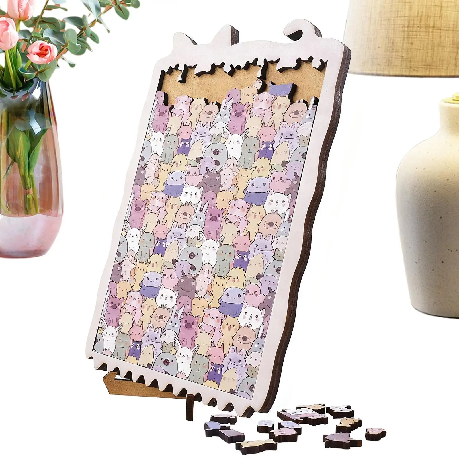 الحيوان الخشب لغز الكرتون بانوراما غرفة الديكور ديكور المنزل الحيوان الألغاز للبالغين المراهقين جامعي لعبة التجمعات العائلية #1