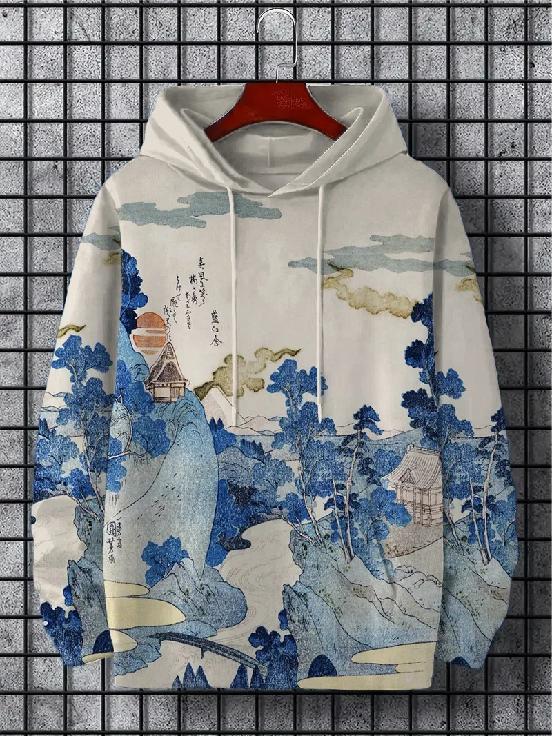 New Landscape Paint 3D Print Hoodies Men's Women Casual Hooded Sweatshirts Pullover Oversized Harajuku Y2k Coat Unisex Clothing