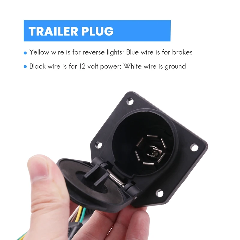 4 Way Flat To 7 Way RV Blade Style Trailer Truck Wiring Adapter Connector Kit Light Plug Set Convenient Replace