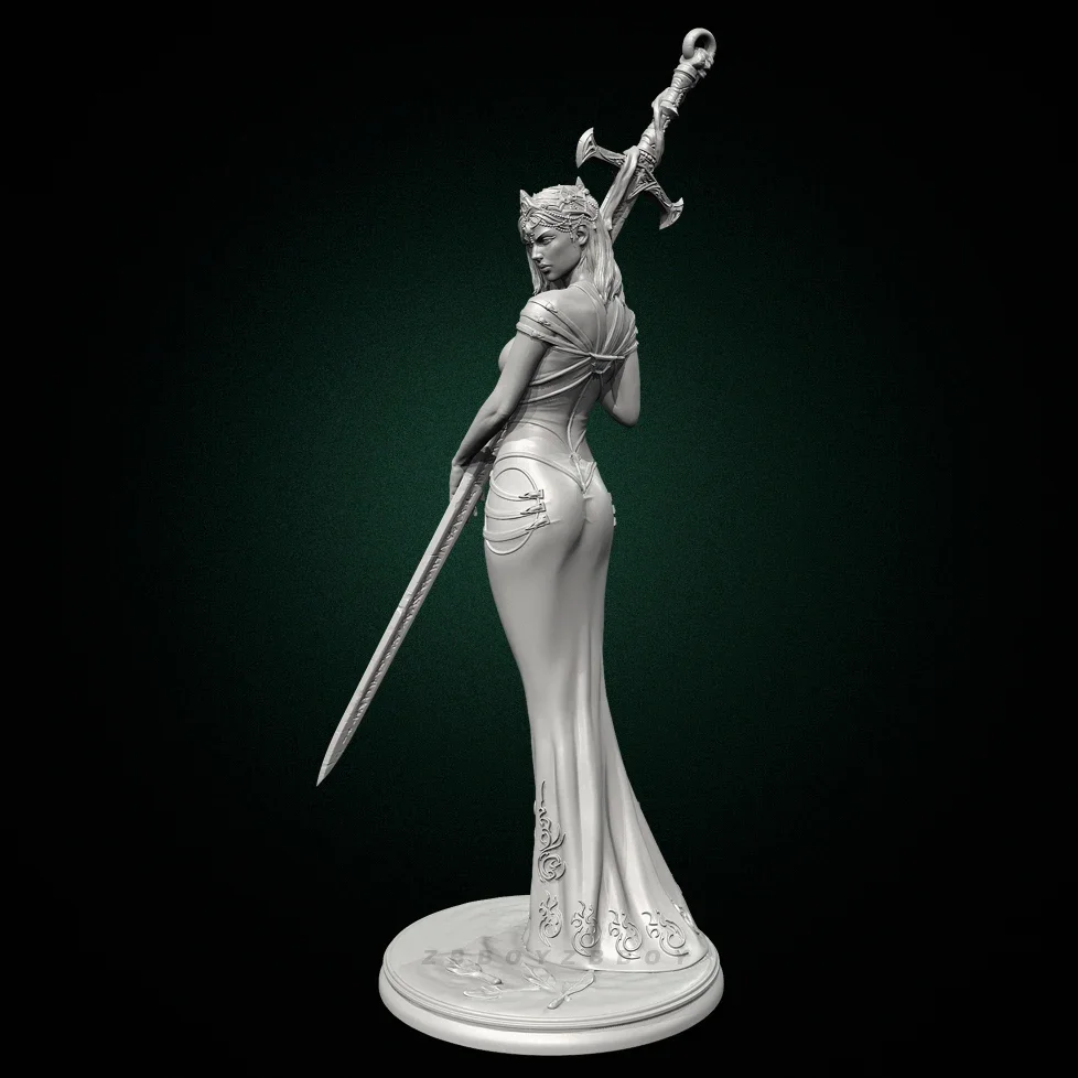 Kits de modèles en résine, hauteurs globales 50mm 75mm 90mm 125mm, figurine beauté incolore et auto-assemblée (impression 3D) TD-7413/3D