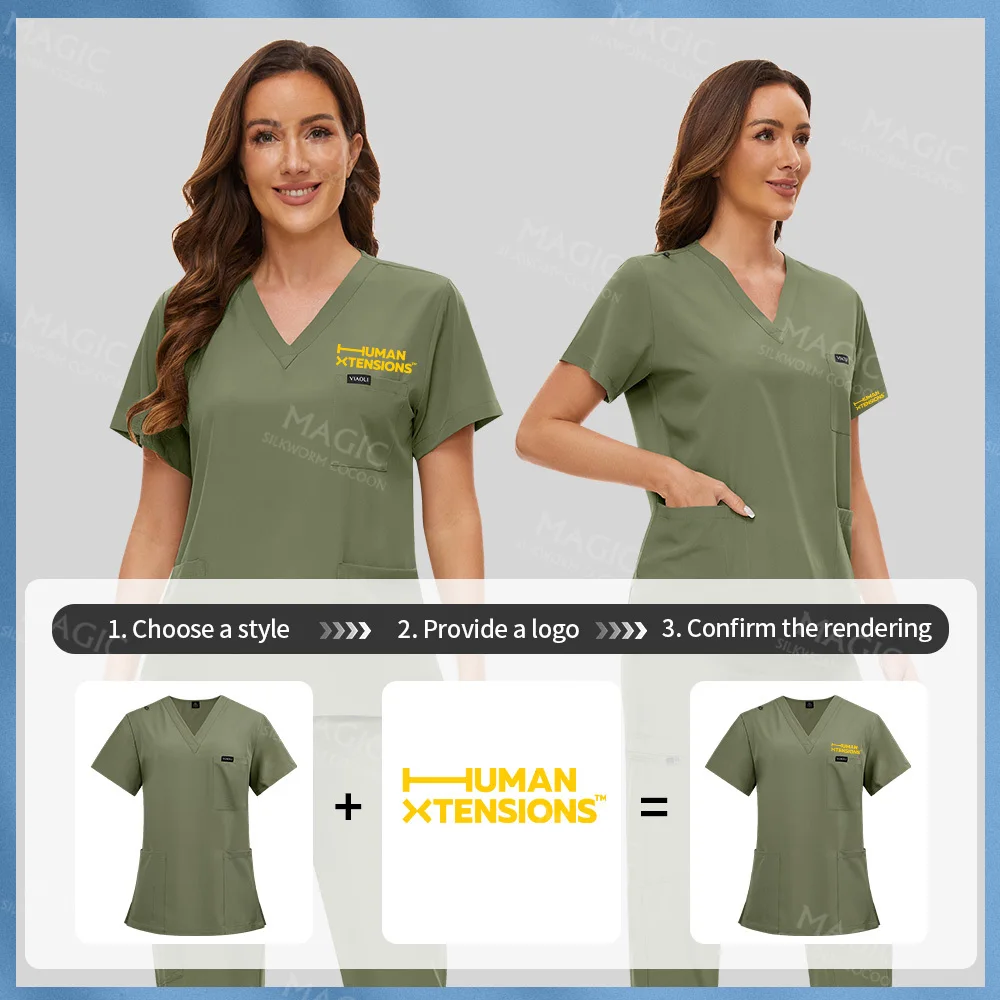 Customized Logo Multicolor Beauty Salon Spa Uniforms Pet Scrubs Jogger Uniform Women Dental Clinic Doctor Nurse Surgical Uniform