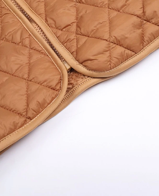 캐주얼 지퍼 디자인 패치워크 테디 퍼퍼 코트, 우아한 여성 의류 의상, 2023 가을 겨울 용수철, 신상 패션