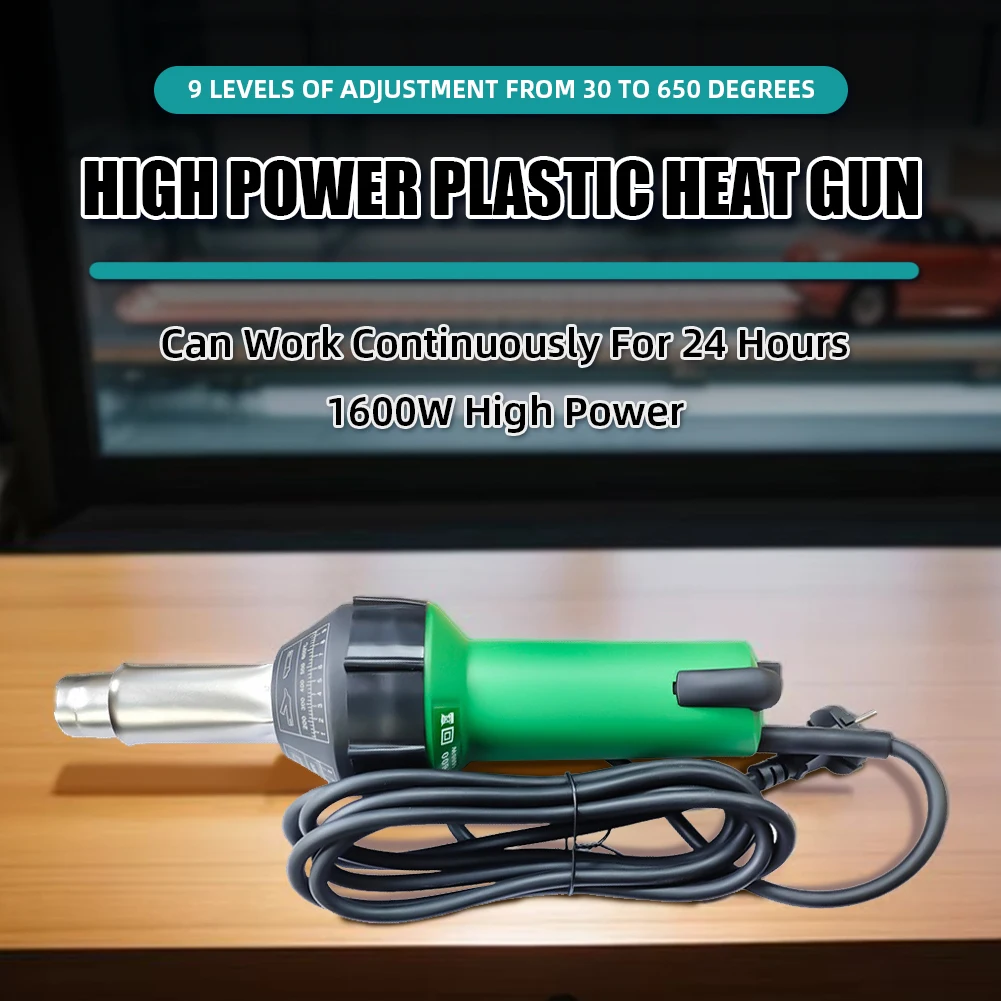 

Высокомощный сварочный пистолет для пластика, 1600 Вт, инструмент для сварки пластиковых полов из ПВХ, сварочная палочка из полипропилена, машина для термоплавления, промышленный пистолет для горячего воздуха
