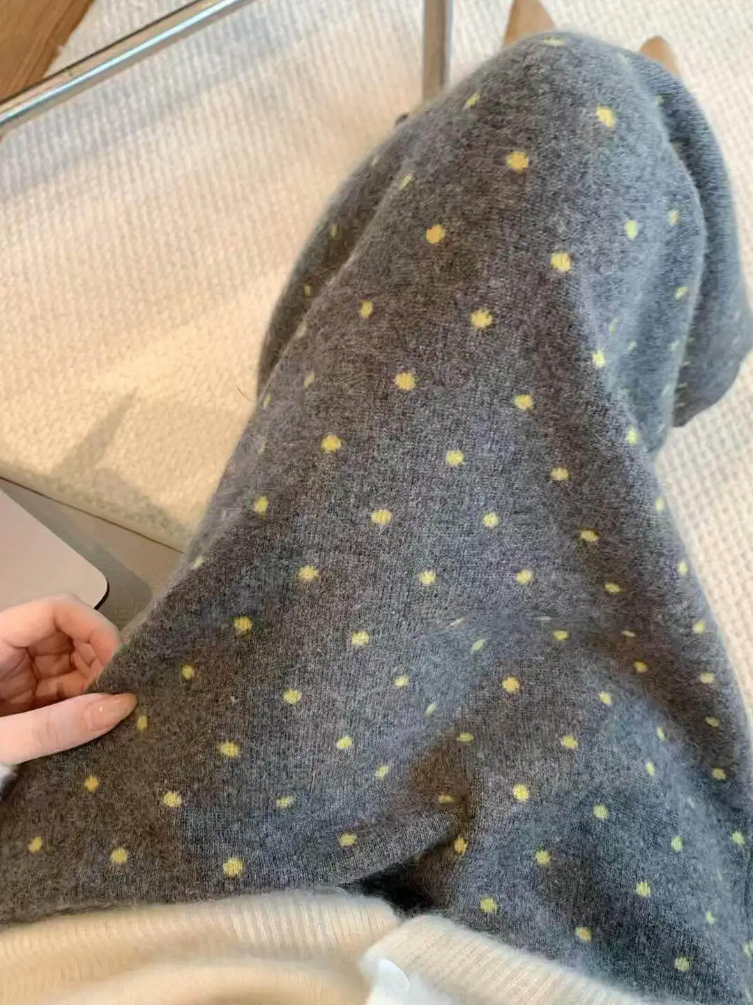 

Корейская трикотажная юбка средней длины больших размеров, женская модная юбка в горошек в стиле ретро