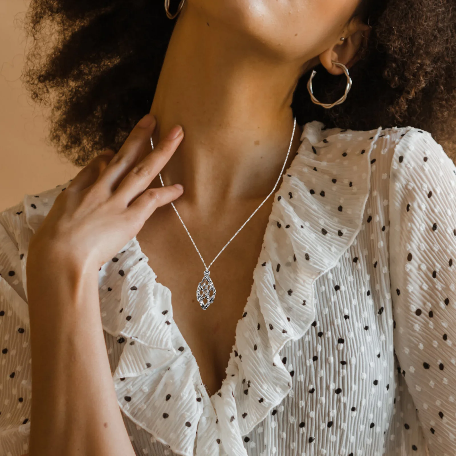 

3Pcs Crystal Cage Necklace Dreamcatcher Style DIY Stainless Steel Adjustable Chain Jewelry Holder Jewelry Making Kit Necklace