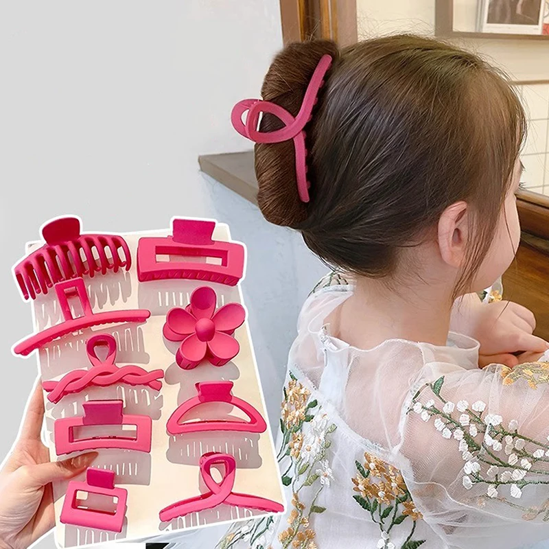 8Pcs Hair Claw Clips Accessories With Multi-Styles, Flower Claw Clips For Thick Hair, Hair Clips For Women Non Slip