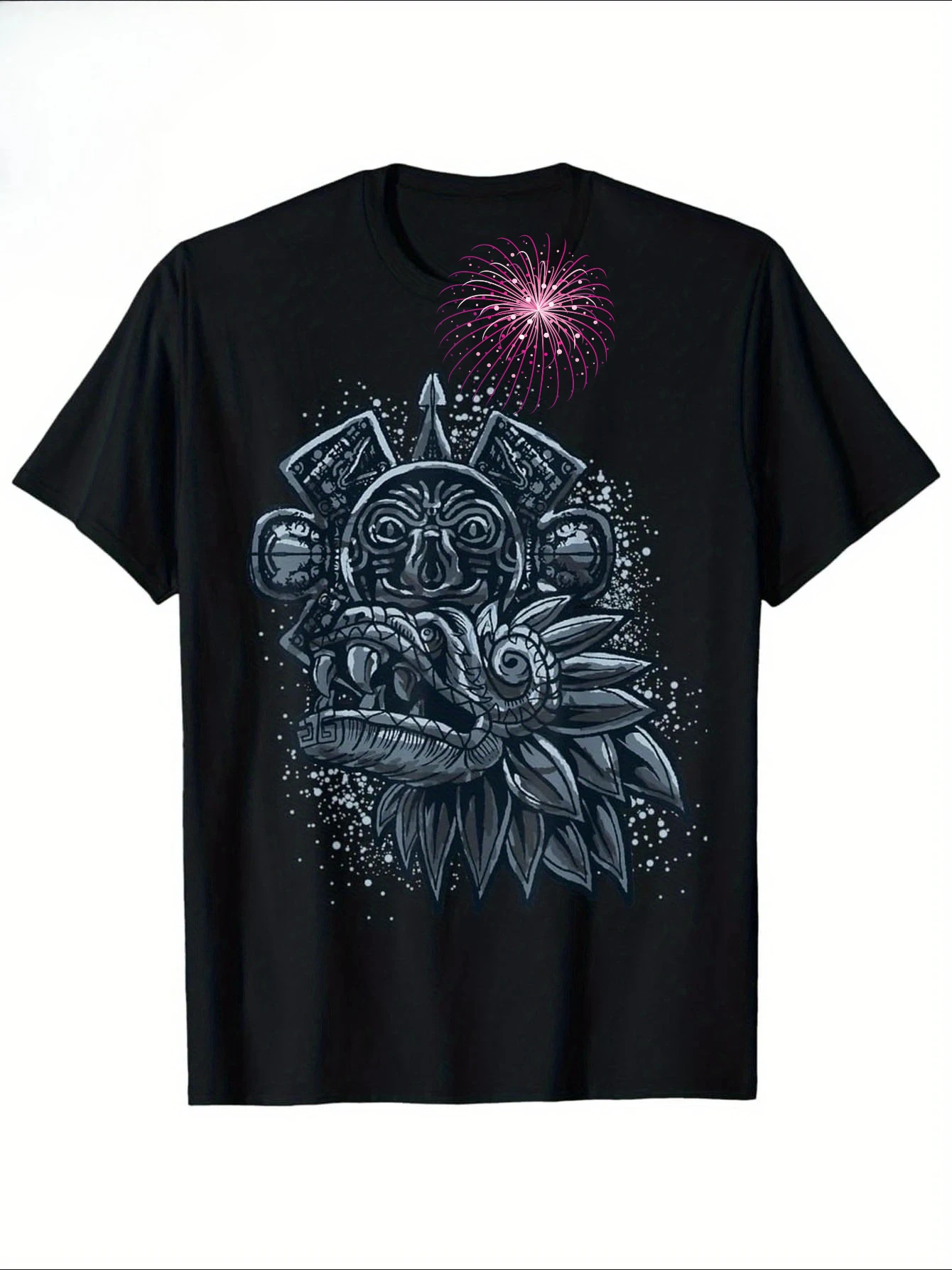 Aztec God Quetzalcoatl God Cool Snake Dragon Inca Maya Gift Idea, 100% cotton short-sleeved printed T-shirt.