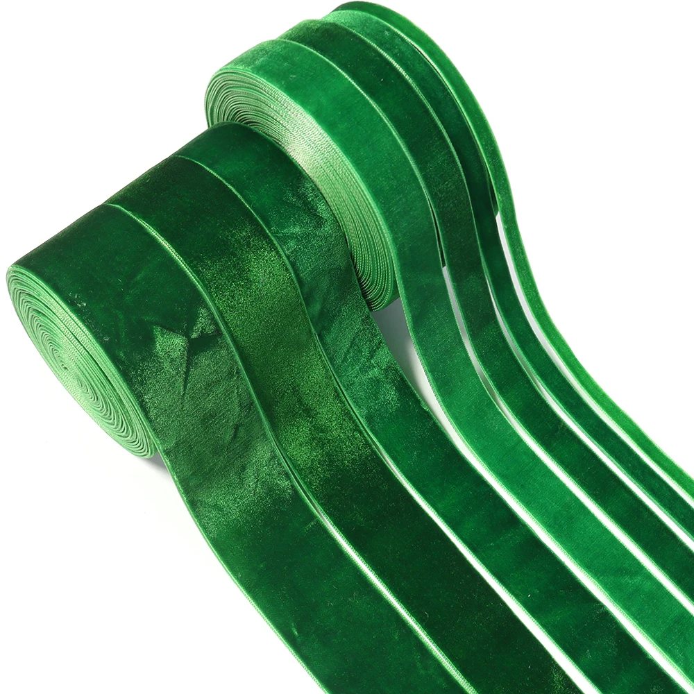 6–38 mm dunkelgrünes Samtband, Weihnachtsband, Schmuck-Display, Verpackung, Blumen-Geschenkverpackung, Schleife, DIY-Party-Dekoration